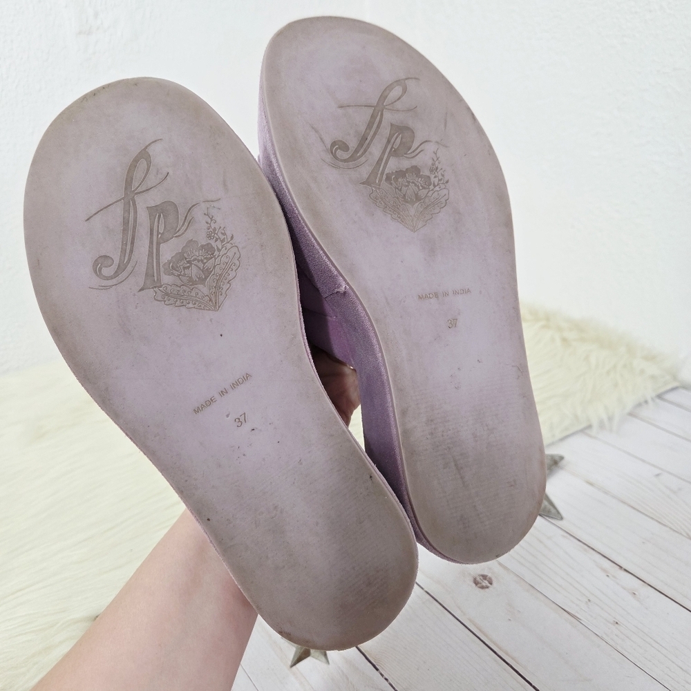 Free People Almost Paradise Flatform Sandals Orchid Purple Suede Pastel Size 37 - Picture 11 of 11